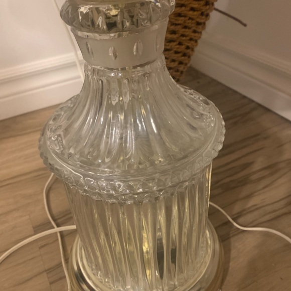 Two modern living room lamps in glass and soft fabric shade - Picture 12 of 12